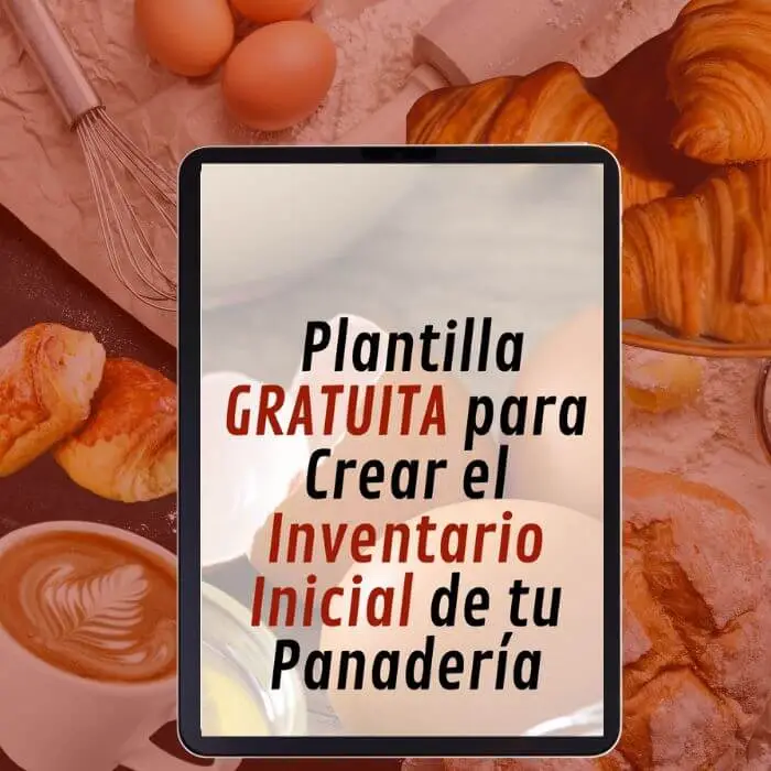 mockup de plantilla de inventario inicial de una panaderia en excel