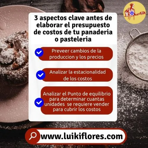 3 aspectos antes de calcular el presupuesto de costos de tu panaderia o pasteleria