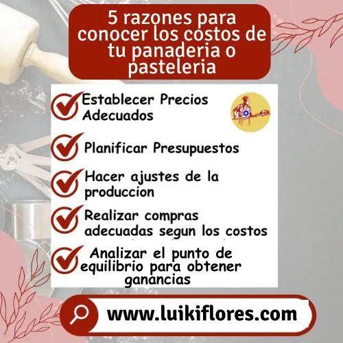 5 beneficios de conocer los costos de tu panaderia o pasteleria pequeña